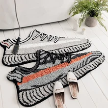 Супер мягкий лохматый коврик из микрофибры для ванной комнаты, модная обувь, дизайнерские коврики, машинная стирка, нескользящий коврик для ванной коврик