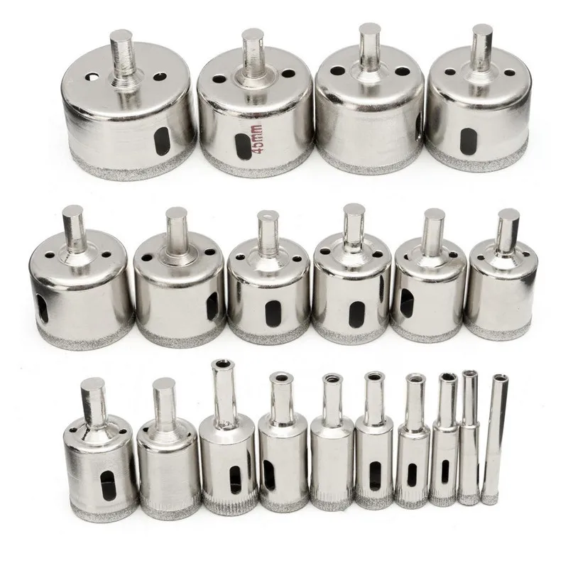 Buy Doersupp 20pcs 6 50mm Diamond Drill Bit Set Hole Saw Cutter Tool Kit Glass