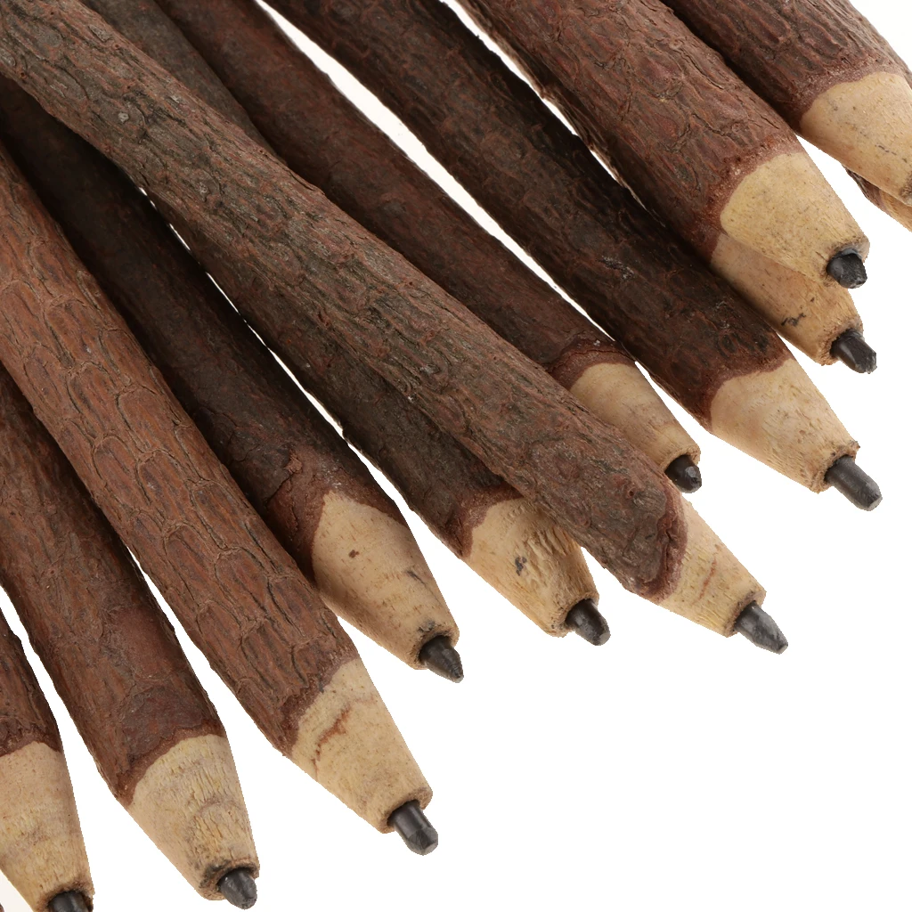 15pcs Shabby Chic Wooden Pencil Branch and Twig Graphite Pencil Crafts Writing Tool Decorative Stationery Novelty Gift 