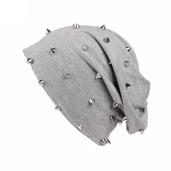 

20PCS / LOT SINGYOU Fashion Hip Hop Beanie Women'Cap Punk Style Rivet Men Hats Casual Cotton Bonnet Tuban Hat