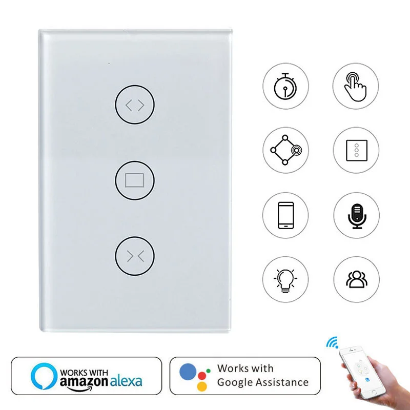 WiFi умный переключатель занавесок работает с Alexa и Google Home для электрического моторизованного занавеса жалюзи Smart Life