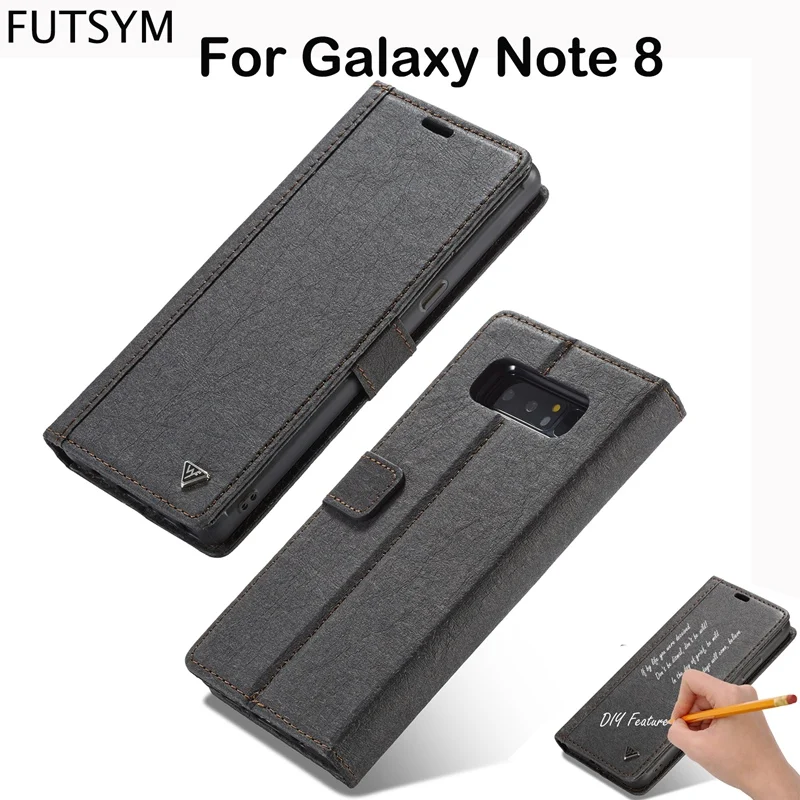 Magnetic Detachable Leather Wallet Flip Cover For Samsung Galaxy Note 8 Case Luxury DIY Design Card Holder for Samsung Note 8