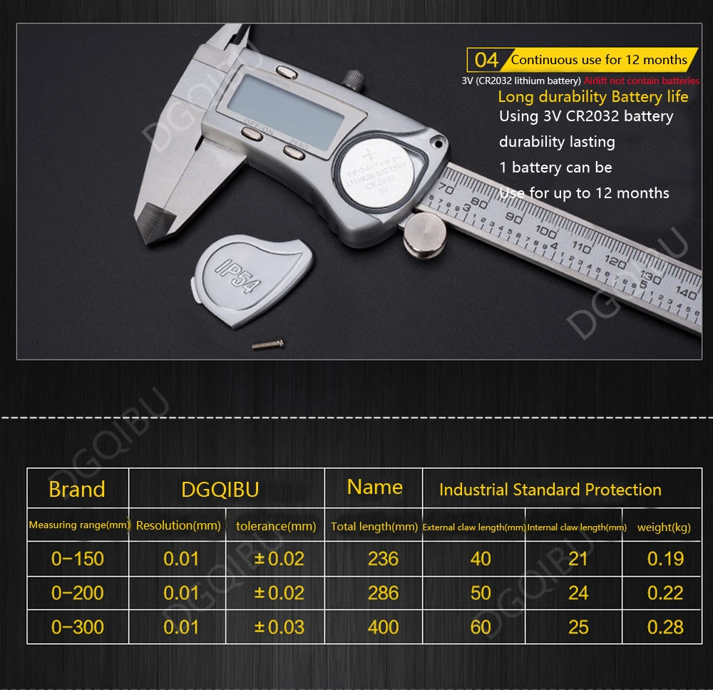 Промышленный электронный цифровой штангенциркуль IP54 Водонепроницаемый штангенциркуль 150 мм из нержавеющей стали высокоточные измерительные инструменты