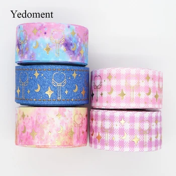 

10 Yards Grosgrain Ribbon Gilding Printed Ribbon 1" 25MM For Hair Bows Bowknot DIY Crafts Handmade Accessories M19041902