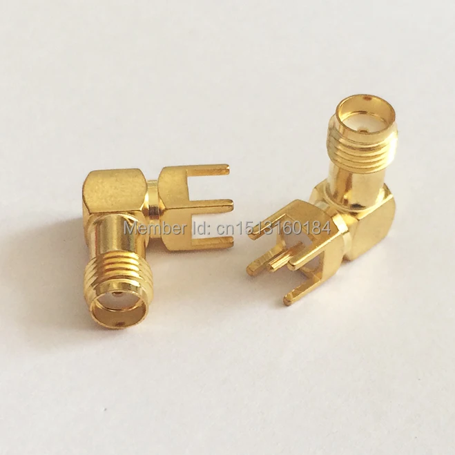 

1pc SMA Female Jack RF Coax Modem Convertor Connector PCB Cable Right Angle Goldplated NEW wholesale