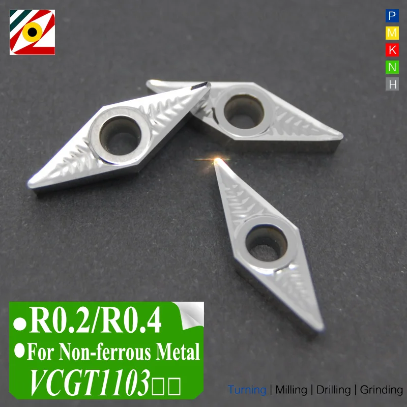 

EDGEV CNC Carbide Inserts VCGT110302 VCGT110304 or VCGT2205 VCGT221 External Turning Tungsten Blade for Aluminum N Type Material