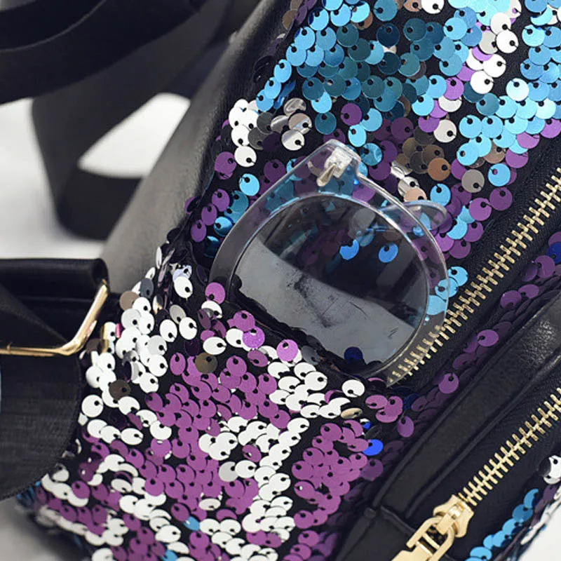 Women Sequined Backpack PU Leather Small Sequins Female Backpacks New Arrival Bling Designer Travel Girl Rucksack Mochila BP0198 (15)