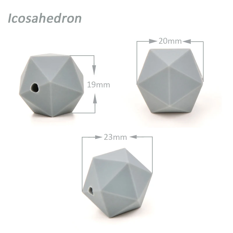Teether에 대 한 실리콘 구슬 DIY 50 개/몫 Icosahedron 구슬 육각형보다 씹는 젖니가 남 목걸이 쥬얼리 만들기
