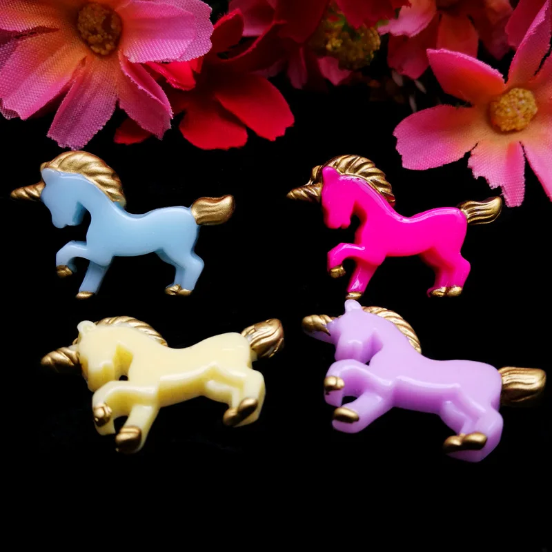 

50pcs/Lot 30x20mm Cartoon Resin Flatback Cabochons Horse Flat Back DIY for Hair Bow Center Cell Phone Embellishment Decor Crafts