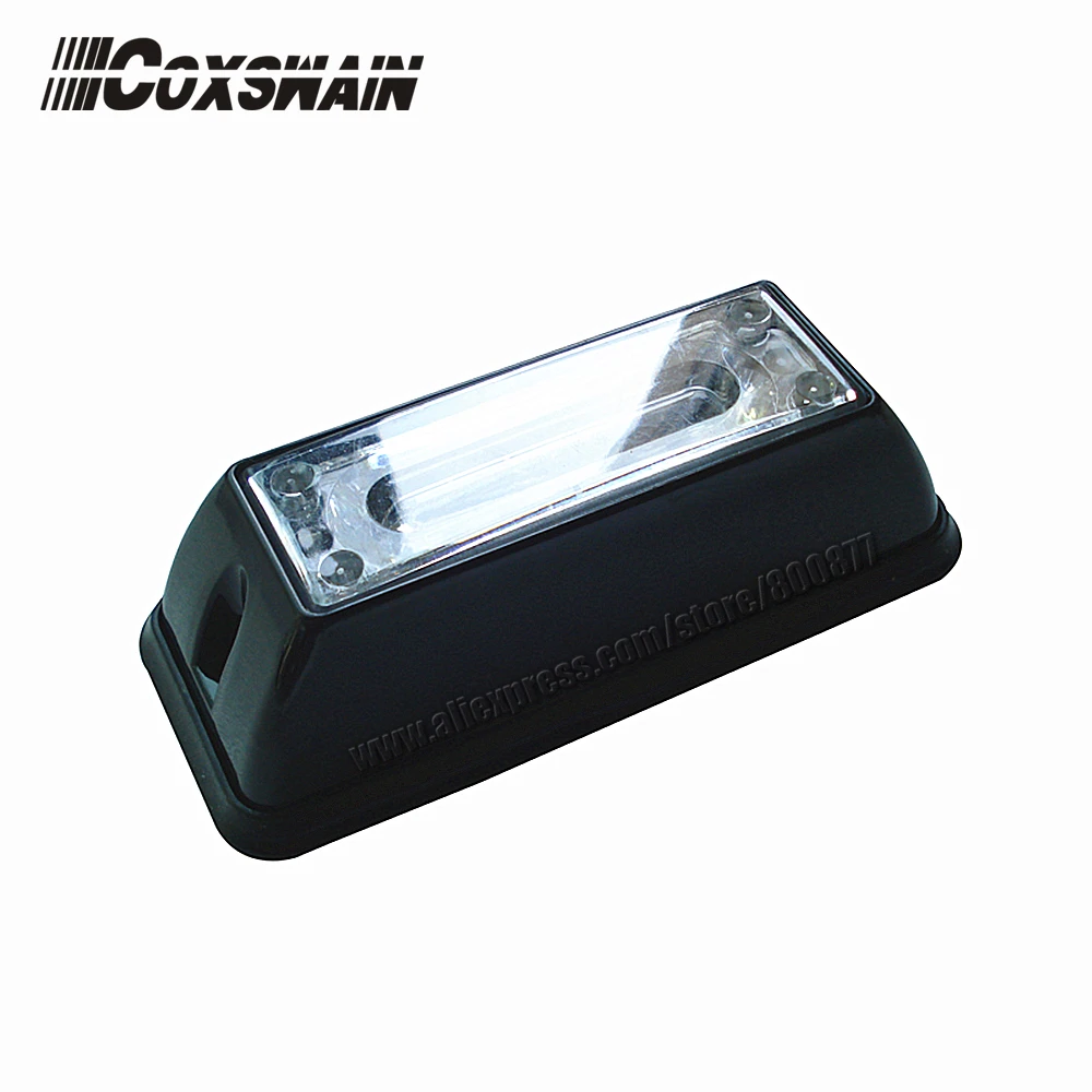 

Coxswain Car LED Grill Lights, LINEAR-6 1W LED, 18 flash pattern, waterproof, LED surface mount Strobe Warning Light (VS-718)