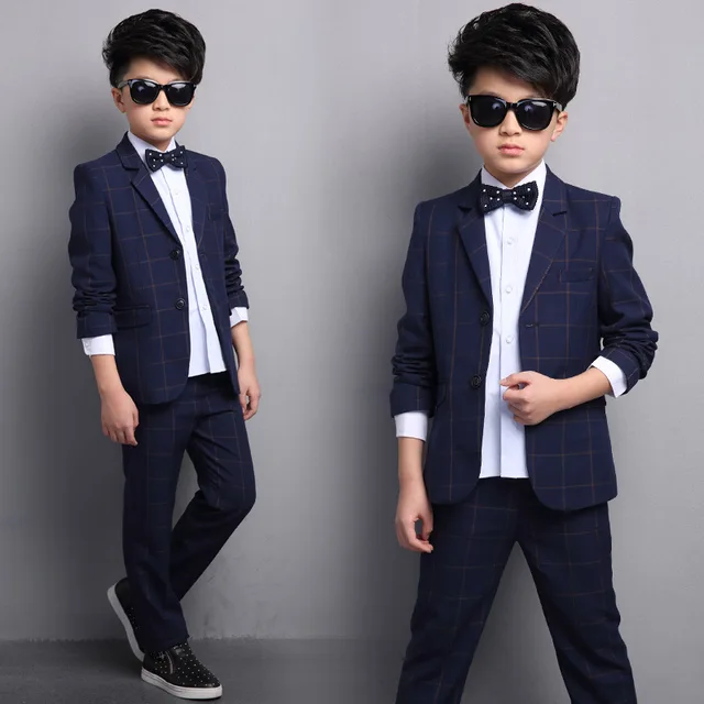 big boy clothes sets 2018 new pring kids clothes long sleeve plaid boy