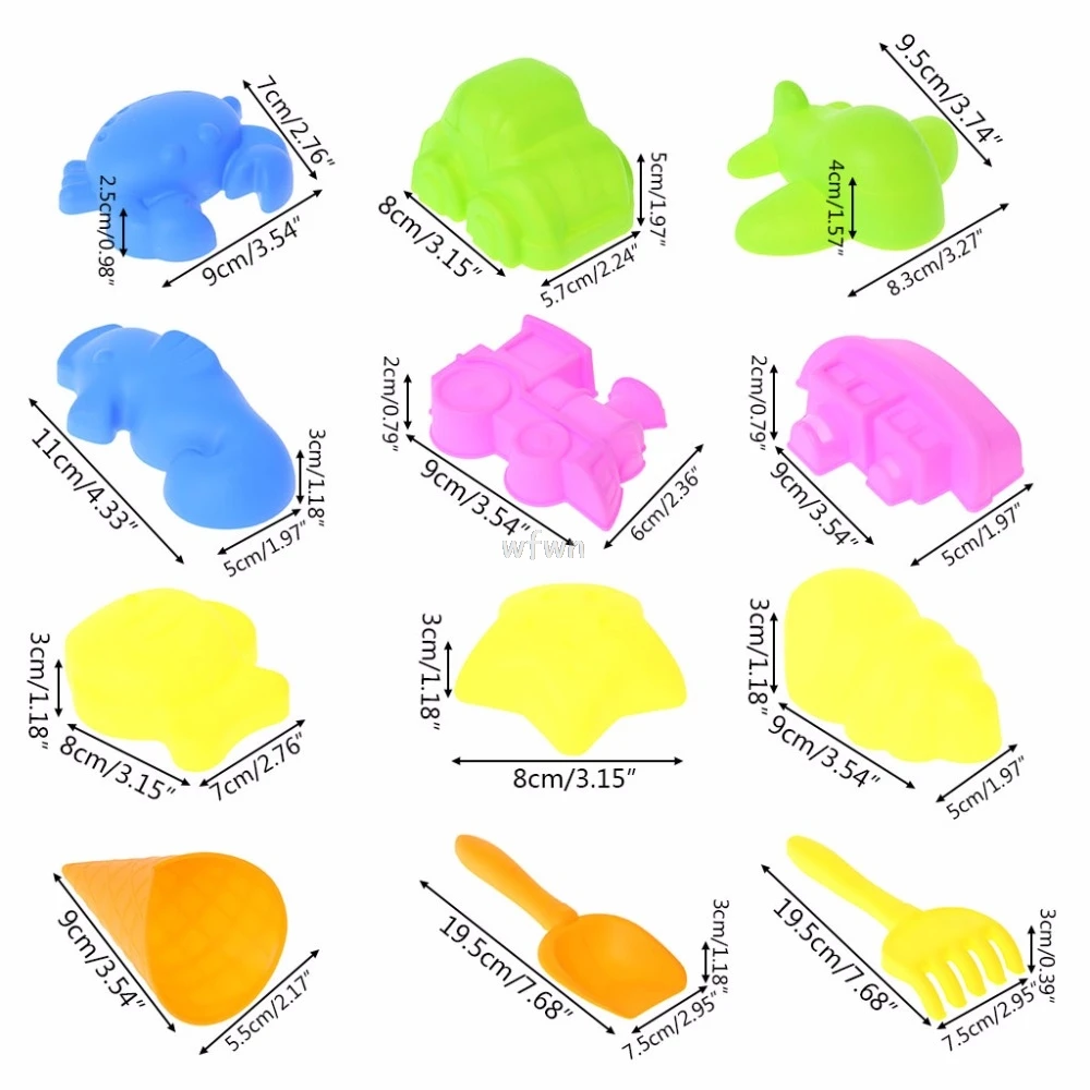 12 шт. пляжные песок инструменты игрушечные лошадки модель здания набор для детей Открытый челнока