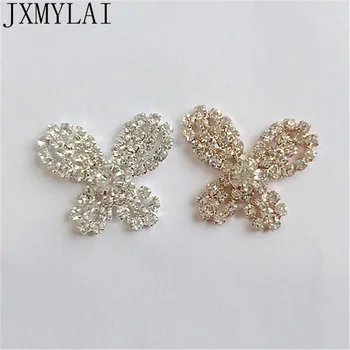 

10 PCS 28mm*24mm Fashion Metal Alloy Crystal Rhinestone Butterfly Connectors Charm Findings For Jewelry Making