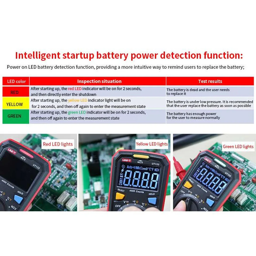 UNI-T UT123 жилой мультиметр HD ENTB цветной экран AC/DC тестер напряжения тока инструмент обнаружения батареи