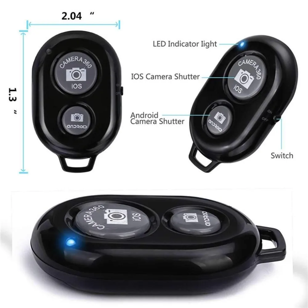 Bluetooth Беспроводной Bluetooth пульт дистанционного спуска затвора Камера монопод с дистанционным управлением палка для селфи с затвором селфи-таймер для IOS и Android
