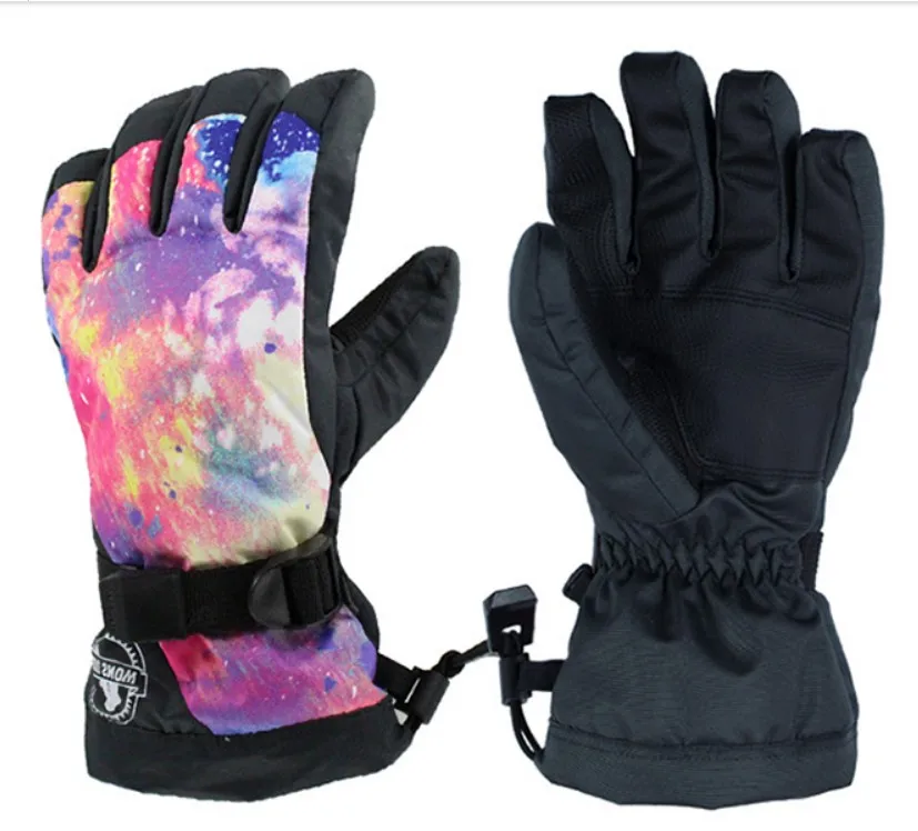 Gsou зимние женские цветные лыжные перчатки, камуфляжные перчатки для сноубординга, верховой езды, перчатки на полный палец, мужские спортивные перчатки, водонепроницаемые 10k