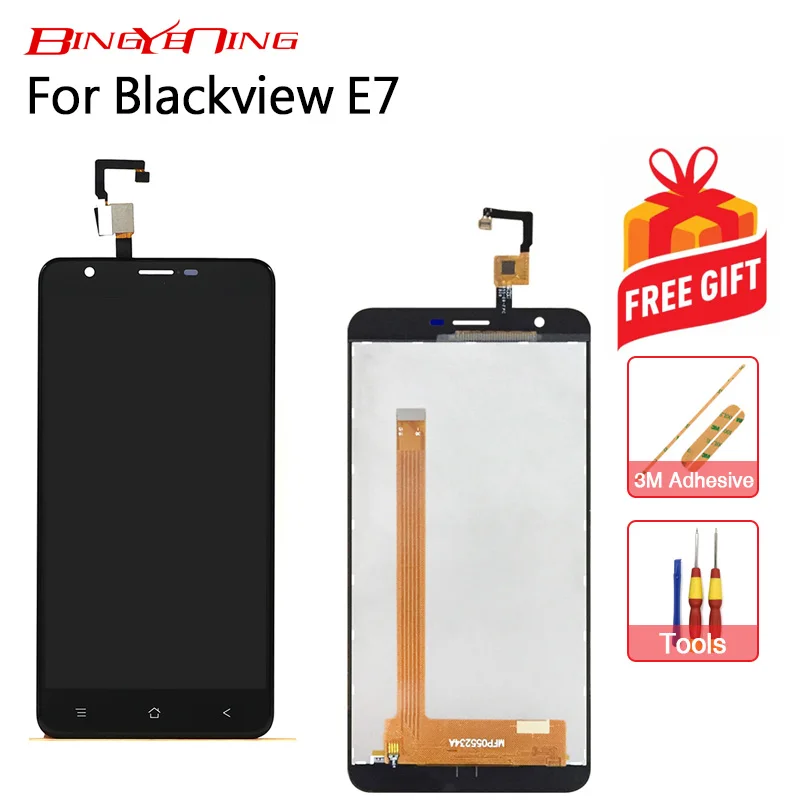 

BingYeNing New Original For Blackview E7 Touch Screen+ LCD Display Replacement Parts + Disassemble Tool+3M Adhesive