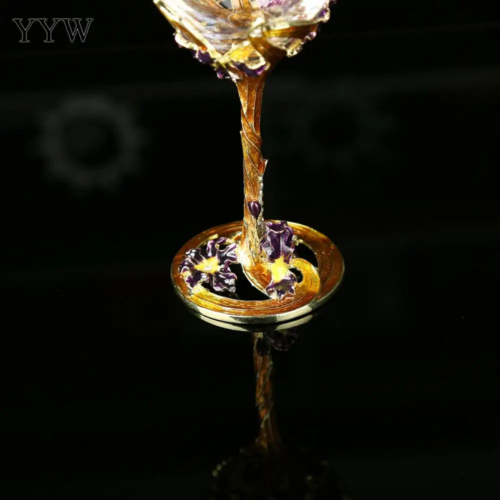 Beauty Glasses Enamel Mugs Cup Wine Glass Mug Flower Glass Cups Lover A Cup Gift Champagne Goblet Party Barware Kitchen Tools