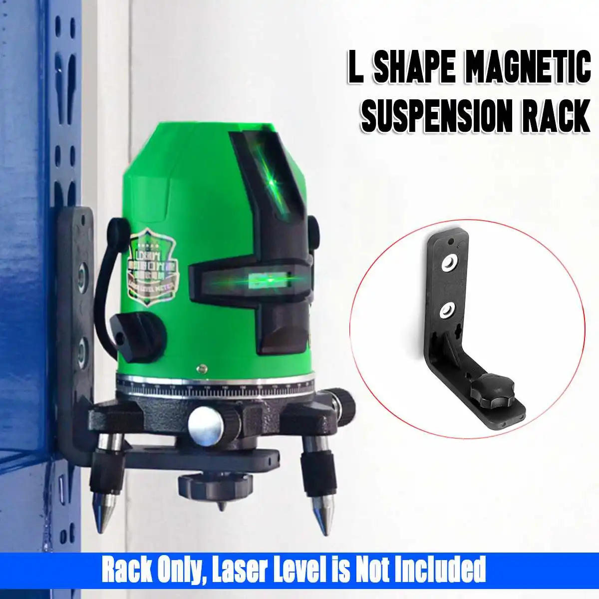 

1/4 Laser Level Universal Suspension Holder Bracket Magnet Adsorption Stand Black Silver Strong Magnets 360 Rotation Knob Hang