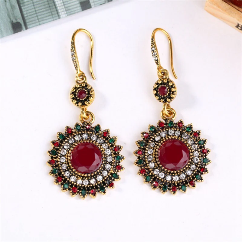 

Fashion Sun Flower Dangle Earrings 2019 Women Girls Bohemian Retro Ethnic Earring Party Wedding Jewelry Pendientes Mujer Moda