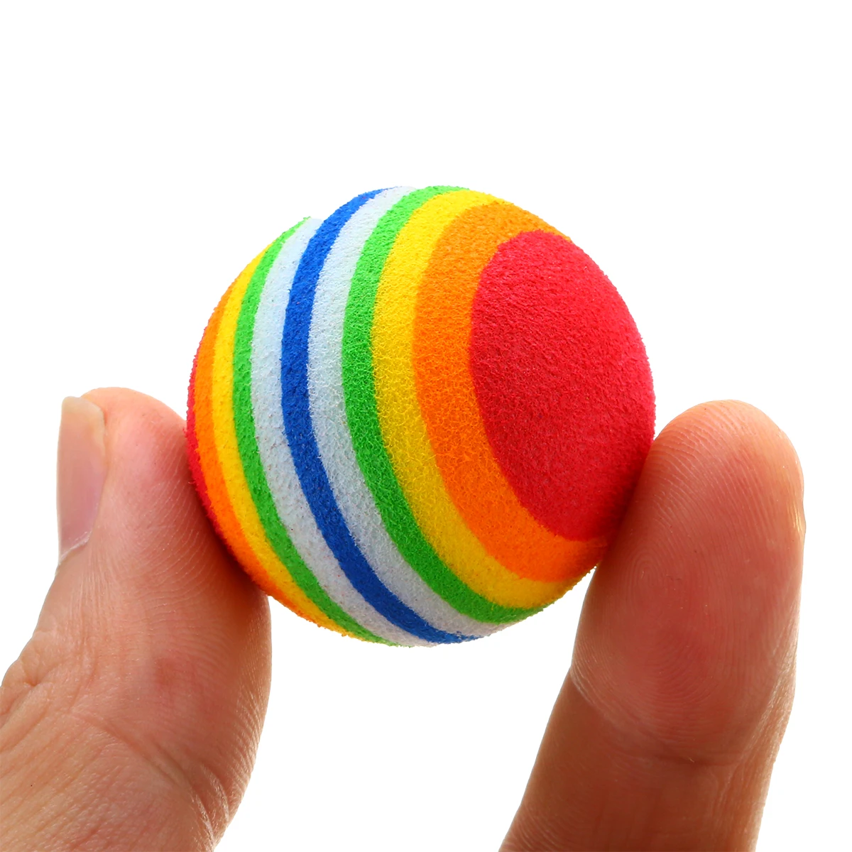 6pcs Rainbow Play Balls Soft Foam Pet Cat Dog Coloured Soft Foam Play Chew Chase Balls 3.5cm Diameter