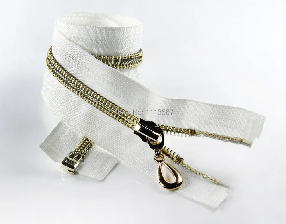 Buy 50pcs Wholesale Nylon Open End Metal Zipper Gold