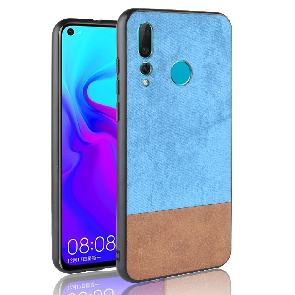 For Huawei nova 4 case nova4 silicone fabric cowboy PU leather protective phone cover VCE-TL00 bag | Мобильные телефоны и