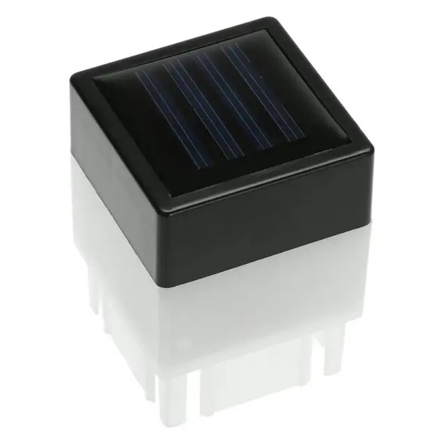 1 Pcs Waterproof Solar Powered Fence Post LED White Light Outdoor boundary Pool LED Square Light Garden Pathway Path Decor Lamp