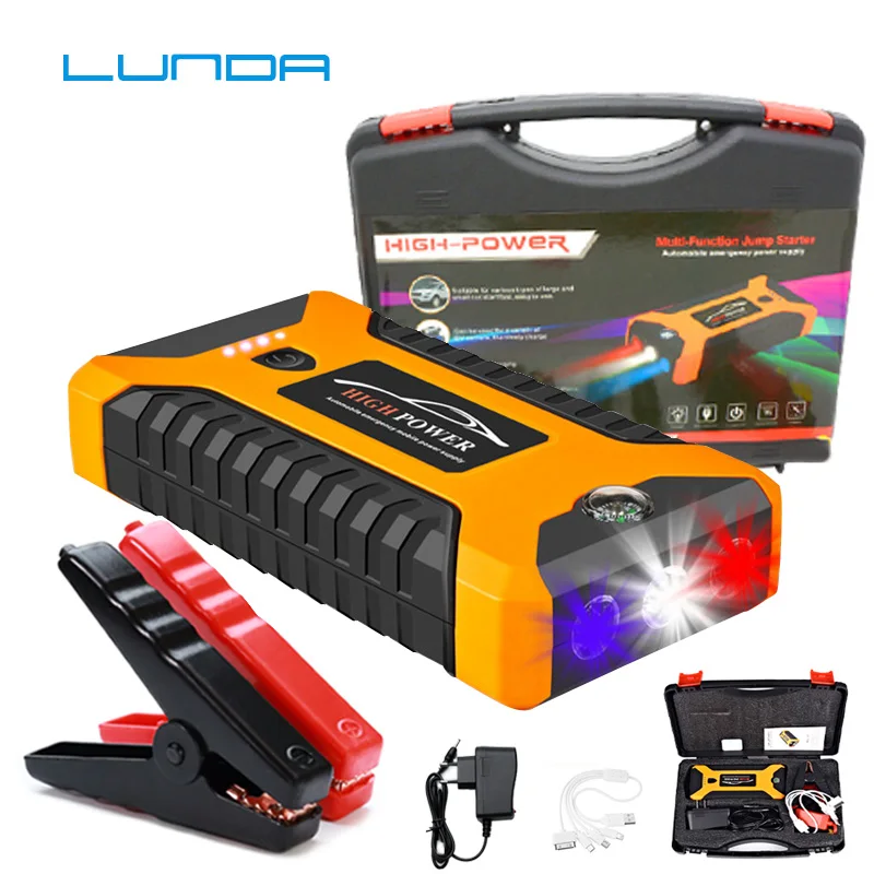 

High Capacity Car Jump Starter Power Bank 600A Car Battery Charger Booster Charger 4USB 12V SOS Starting Device