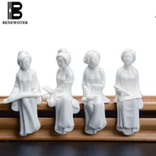 Китайский Стиль керамические, белые фарфоровые изделия Чай Pet домашнее Вино шкаф Винтаж Красота Украшения ручной статуя отправлен друзей