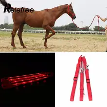 Outdoor LED Horse Collar Breastplate Red Light Battery Operated Racing Strip Adjustable Halter Body Protectors