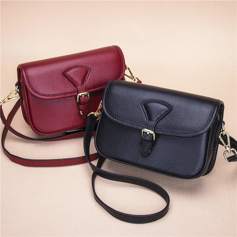 

Lizi Lotus bag female 2018 autumn and winter new wild single shoulder slung leather female bag fashion small square bag tofu bag