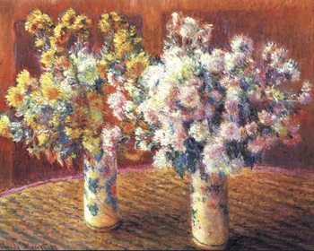

High quality Oil painting Canvas Reproductions Two Vases with Chrysanthems (1888) By Claude Monet hand painted