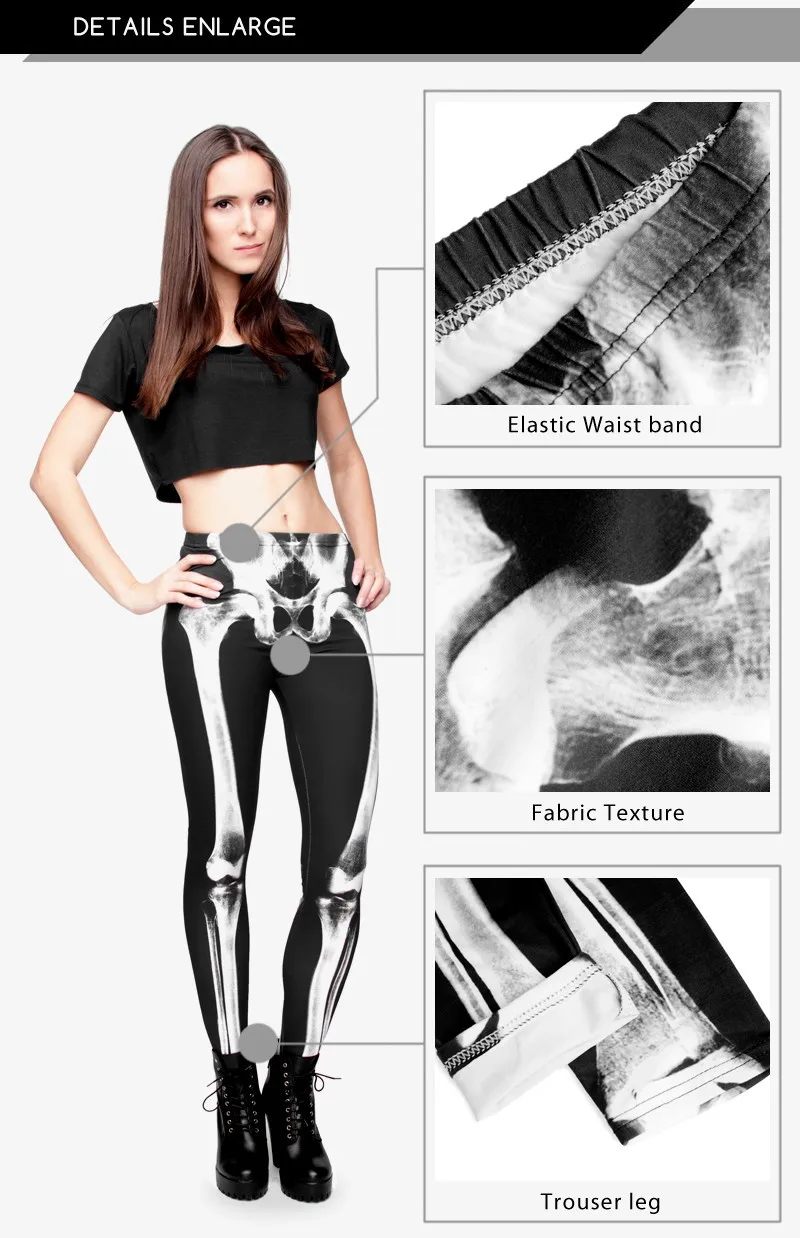 FCCEXIO, бренд, 3D принт, Ретро стиль, черный скелет, сексуальные женские повседневные панк-рок Леггинсы, штаны с высокой талией, леггинсы для фитнеса
