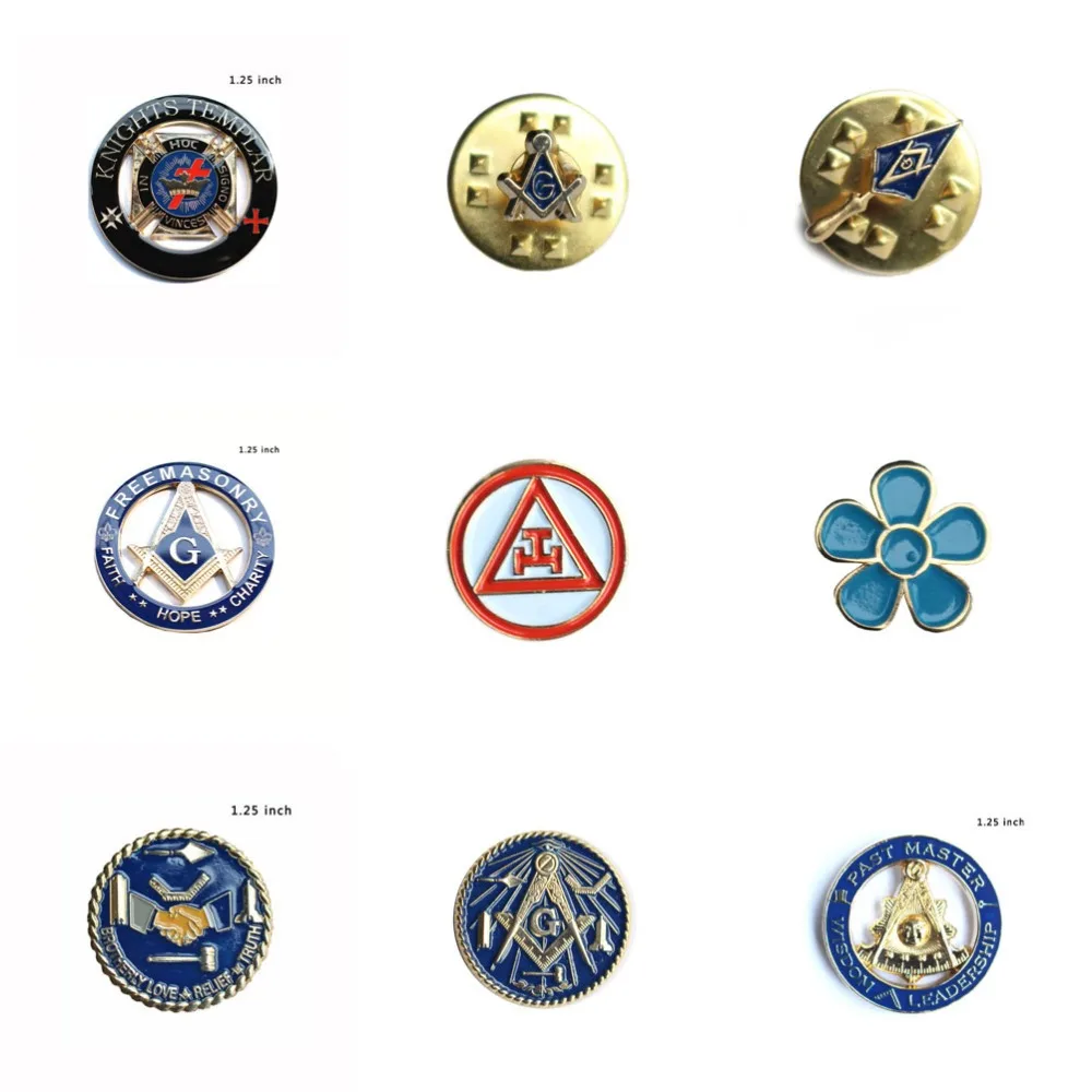 

Masonic lapel pins Forget Me Not Flower Square & Compass Within Circle Brotherly Love Relief Freemasonry Knights Templar pin