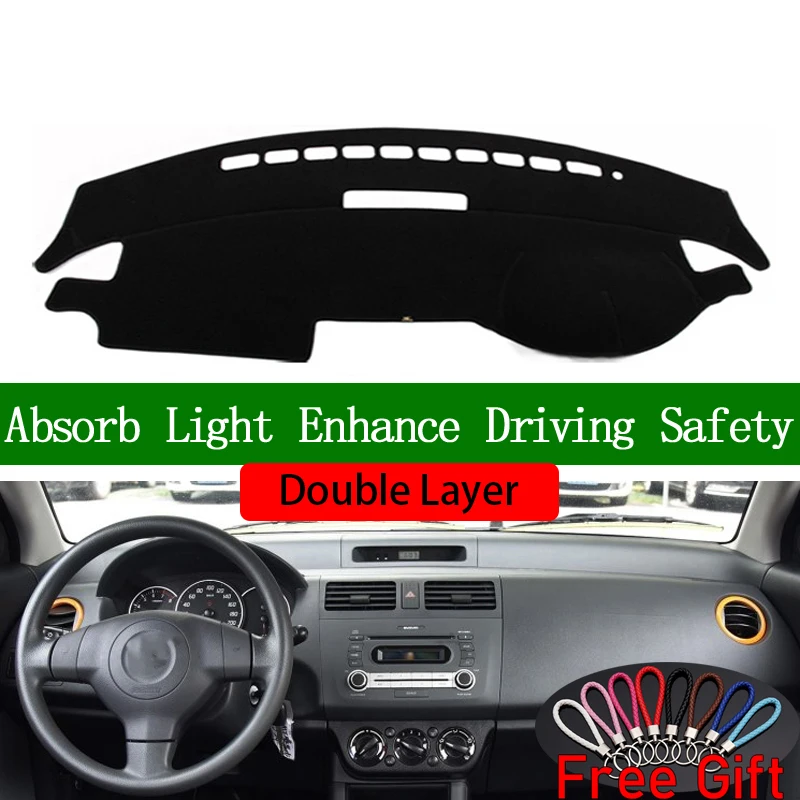 

Double Layer Car Stickers For SUZUKI Swift 2005 2006 2007 2008-2016 Dashboard Cover Car Accessories Interior Anti-UV Car Decals