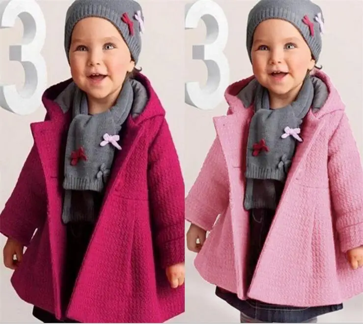Для маленьких девочек зимняя Милая теплая куртка одежда для малышей Детская верхняя одежда Тренч модные Детская одежда; пальто