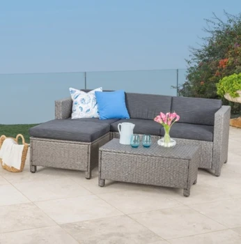 

Hot sale garden furniture bistro rattan sofa set small outdoor couch set