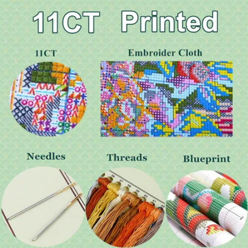 Большой размер Цветок ириса DMC Вышивка крестиком DIY рукоделие 14CT 11CT Счетный Китай наборы для вышивки крестиком для рукоделия бесплатно - Цвет: 11CT Printed Pattern
