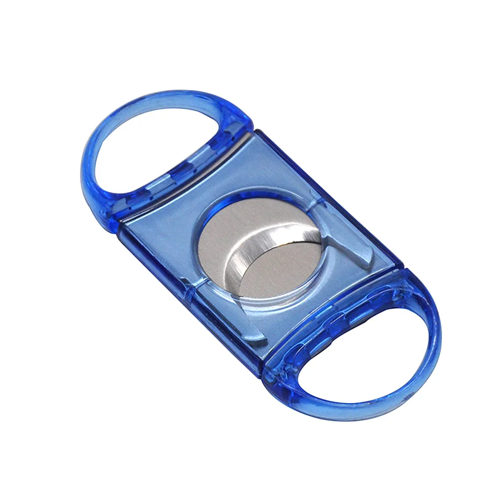 

FOCUS Clear Plastic Guillotine Double Blade Cigar Cutter Metal Sliver Plated Clipper Port Cuban Cigar Cutter Knife Scissor