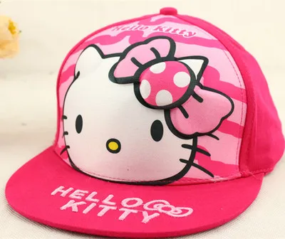 100% хлопок Детские кепки с рисунком Hello Kitty спортивные бейсболки регулируемая