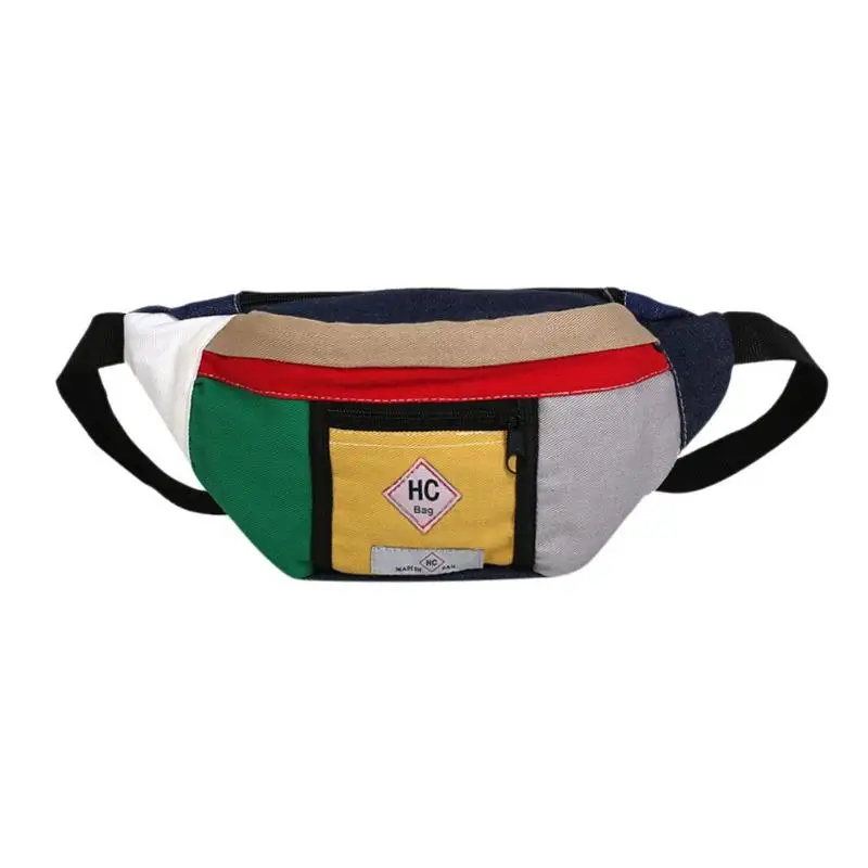 2019 модная сумка на пояс унисекс Fanny Pack пара холст дамы ремень сумки лоскутное хип хоп пакет деньги телефон груди мешок bolso Mujer