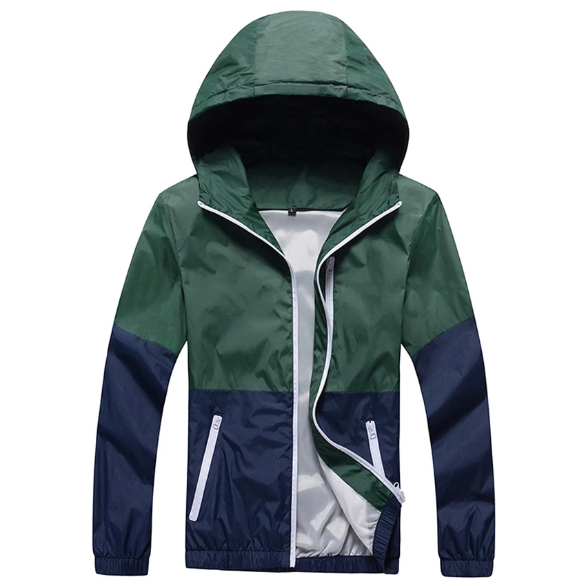 Spring new men's windbreaker fashion Slim color matching men's