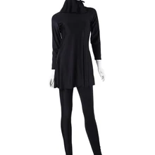 Maillot De Bain хиджаб мусульманский Буркини скромный купальник однотонная одежда с длинным рукавом Bukini Islamique женский купальник купальный костюм