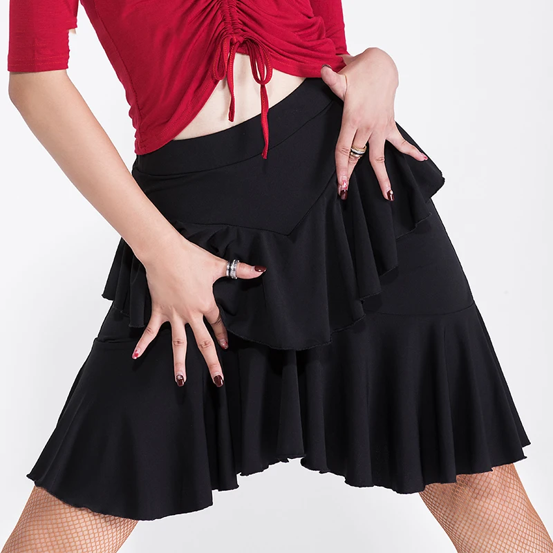 2019 новый дизайн сексуальная леди Латинская танцевальная юбка для женщин юбка для взрослых Perfoming практика Бальные ремни юбка для танцев MD8310