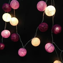 Фиолетовый тон 20 шт./компл. хлопковый шар гирлянды сказочные вечерние для свадьбы дома и сада декор для патио