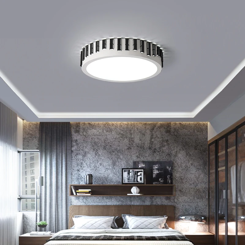 

DX Modern Led Ceiling Light Dimmable Luster Living Room Lights Lamp Remote Control Ring Round Luminaire Fence Lighting Fixture