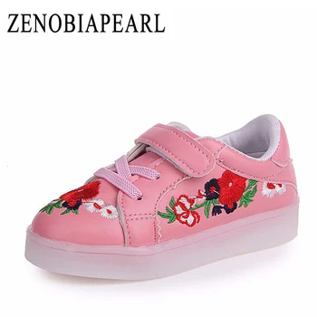 

Baby Led Shoes For Girls Boy Toddler Sneakers Children Shoes EmbroideWith Light Soft Sports Led Shoes Birthday Spring Autumn