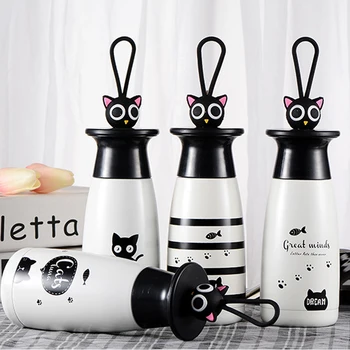 

BearKnight Cartoon Cute Cat Thermo Mug Vacuum Flask Cup Stainless Steel Thermos Water Bottle Thermal Tumbler Travel Coffee Mugs