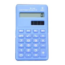 Mini calculadora electrónica de bolsillo de 8 dígitos de Color caramelo, suministros de oficina para estudiantes, batería para monedas, calculadora, lleva extras